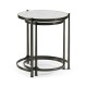 Églomisé & Bronze Iron Round Nest of Tables