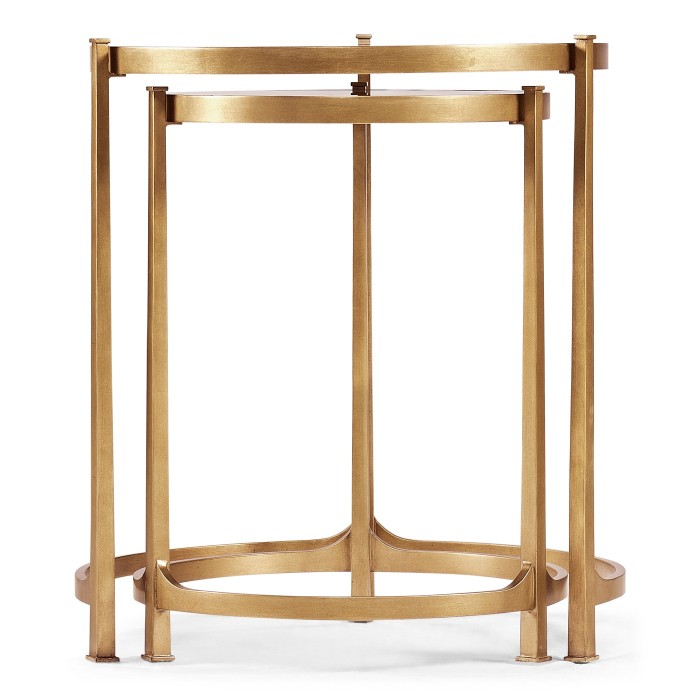 Églomisé & Gilded Iron Round Nest of Tables