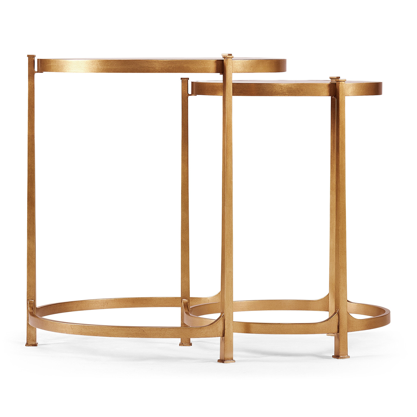 Églomisé & Gilded Iron Round Nest of Tables