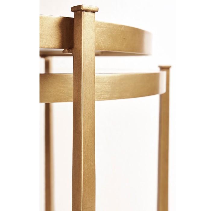 Églomisé & Gilded Iron Round Nest of Tables