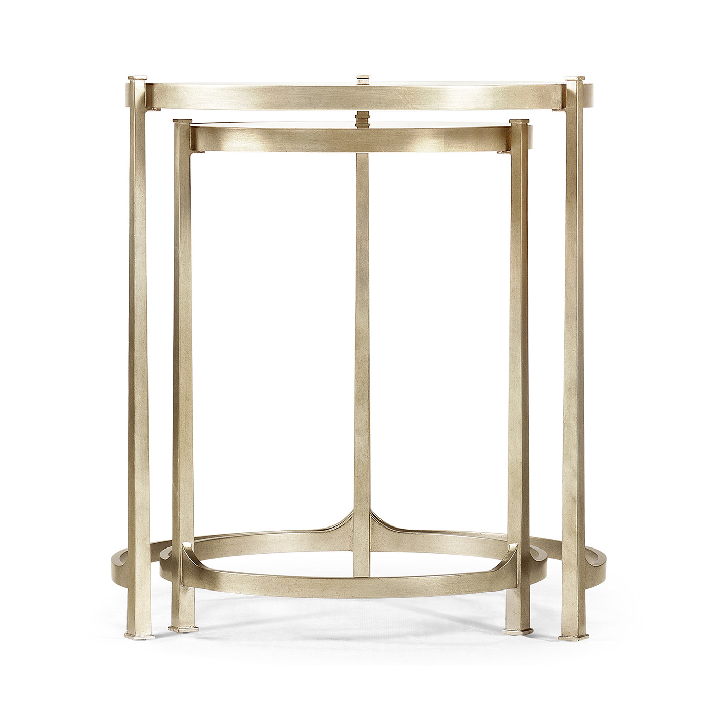 Églomisé & Silver Iron Round Nest of Tables