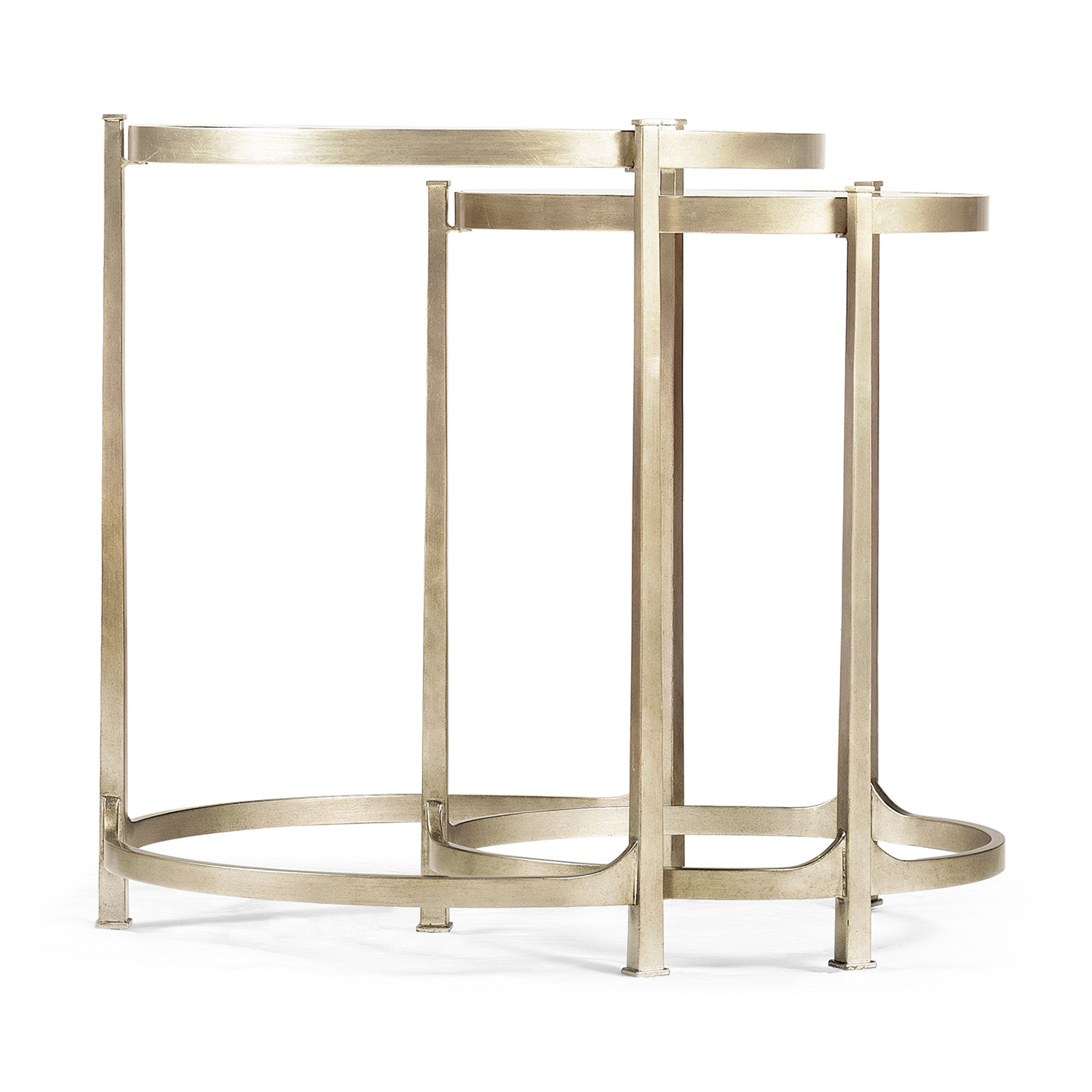 Églomisé & Silver Iron Round Nest of Tables