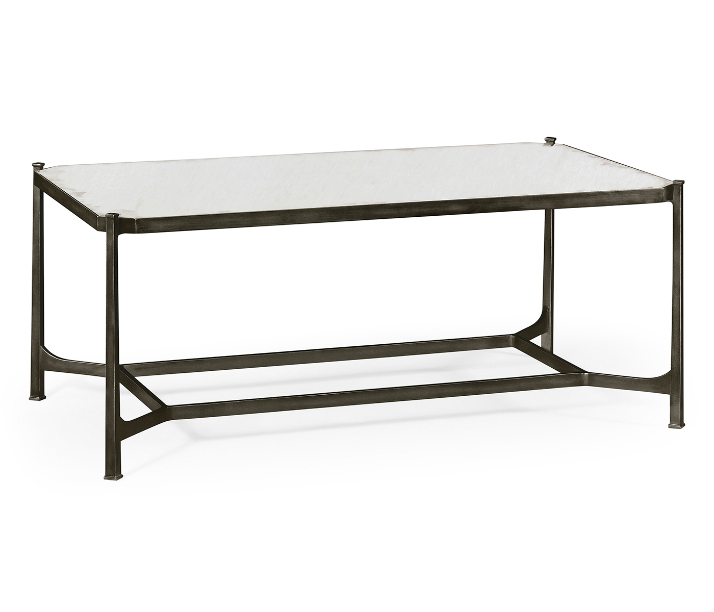 Antique Mirror & Bronze Rectangular Coffee Table