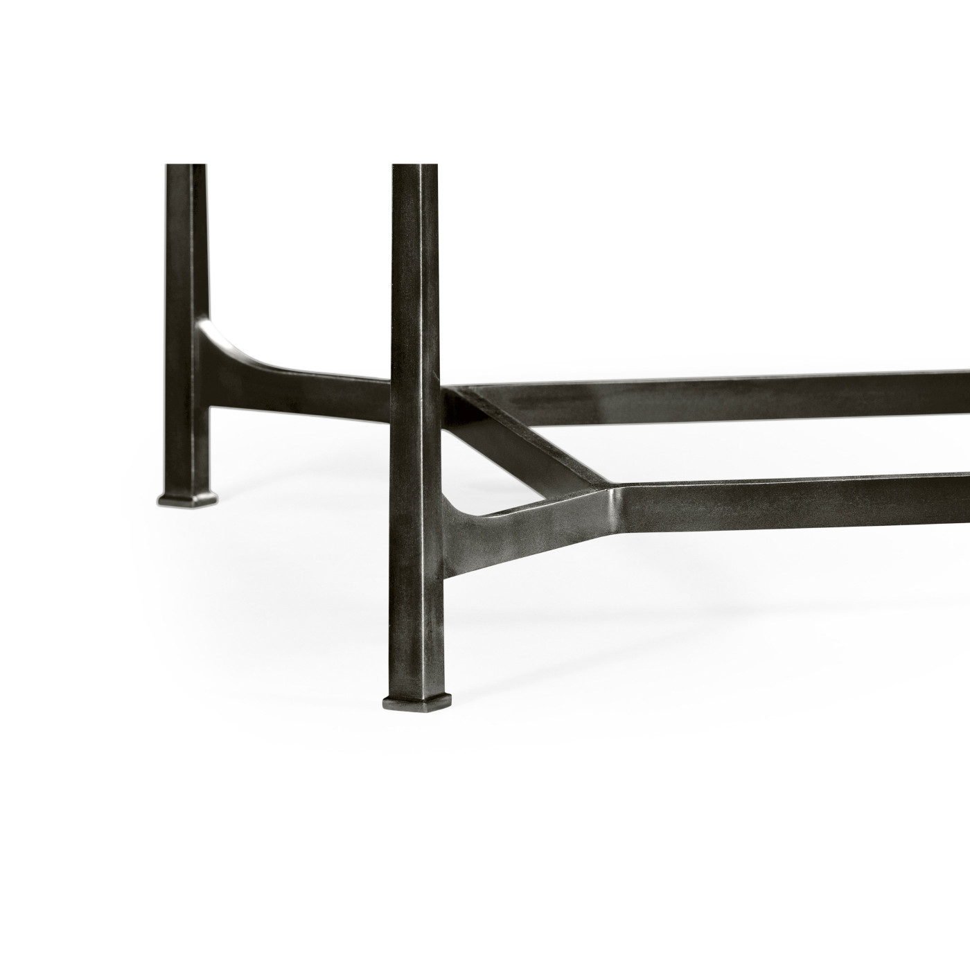 Églomisé & Bronze Iron Rectangular Coffee Table