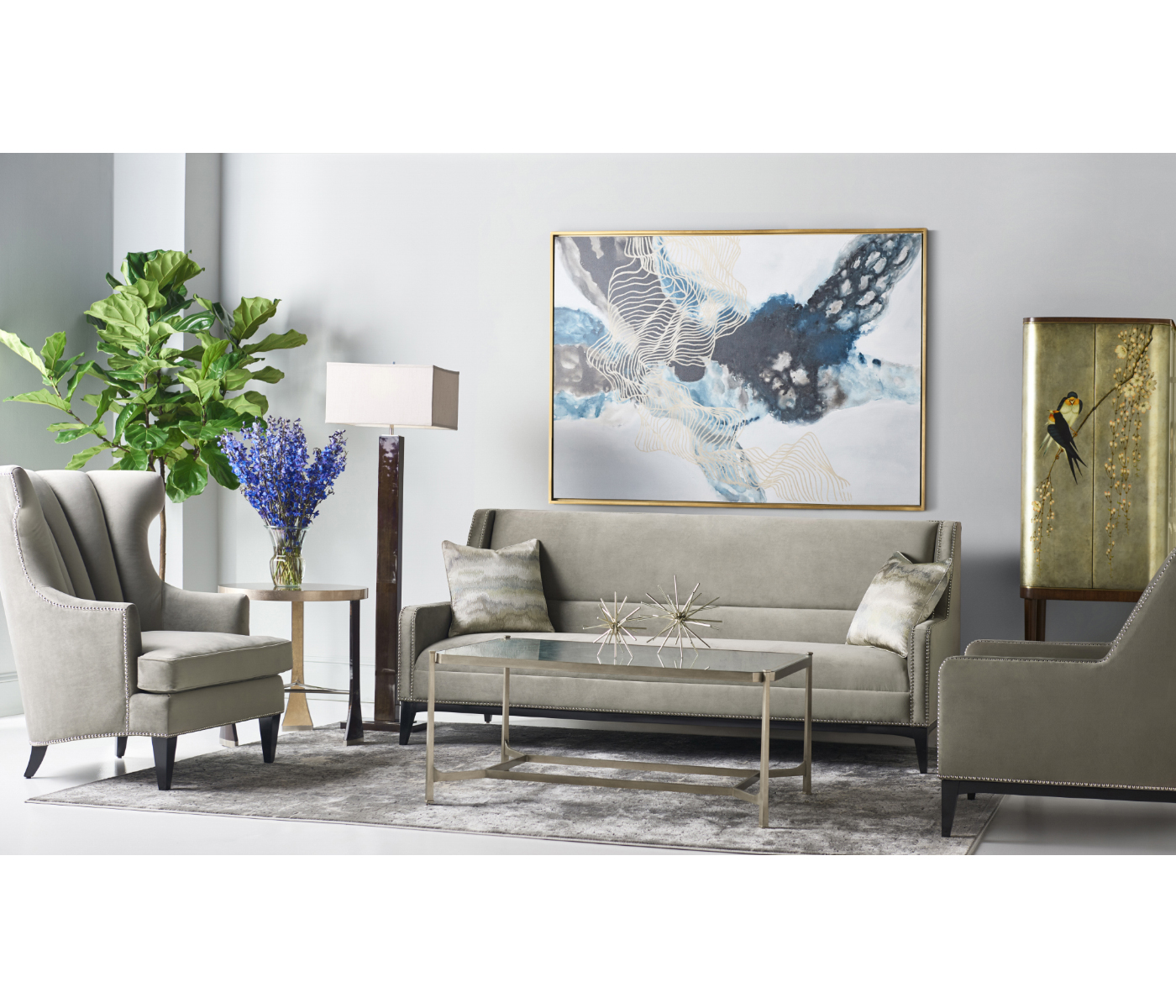 Antique Mirror & Gilded Rectangular Coffee Table