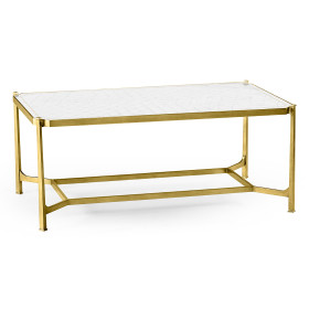 Églomisé & Gilded Iron Rectangular Coffee Table