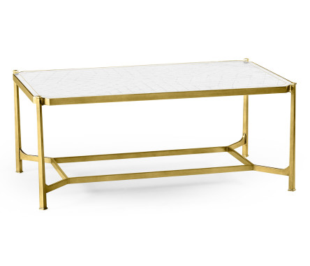 Églomisé & Gilded Iron Rectangular Coffee Table