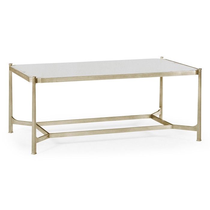 Antique Mirror & Silver Rectangular Coffee Table