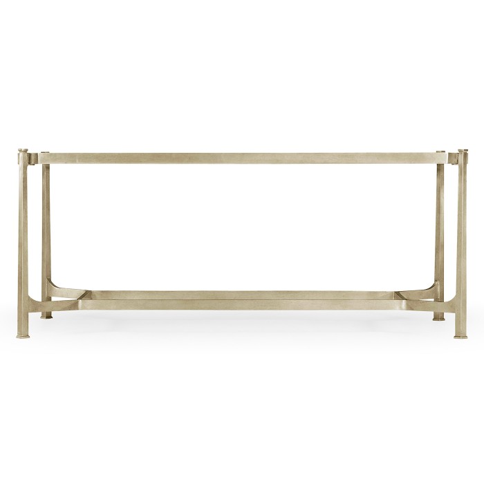 Églomisé & Silver Iron Rectangular Coffee Table