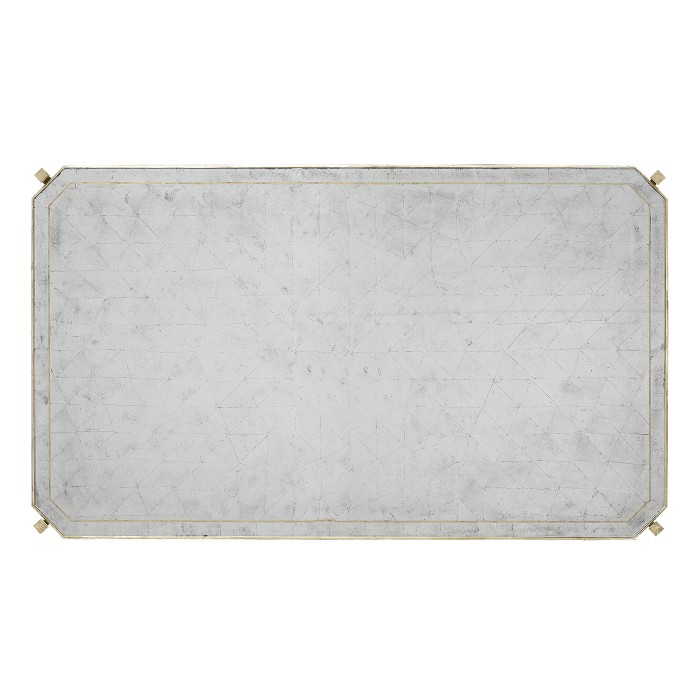 Églomisé & Silver Iron Rectangular Coffee Table