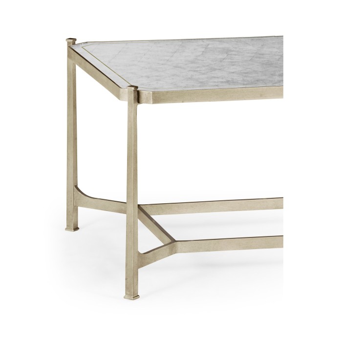 Églomisé & Silver Iron Rectangular Coffee Table
