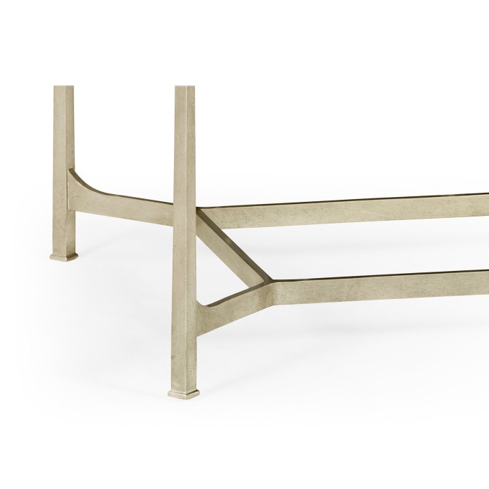 Églomisé & Silver Iron Rectangular Coffee Table