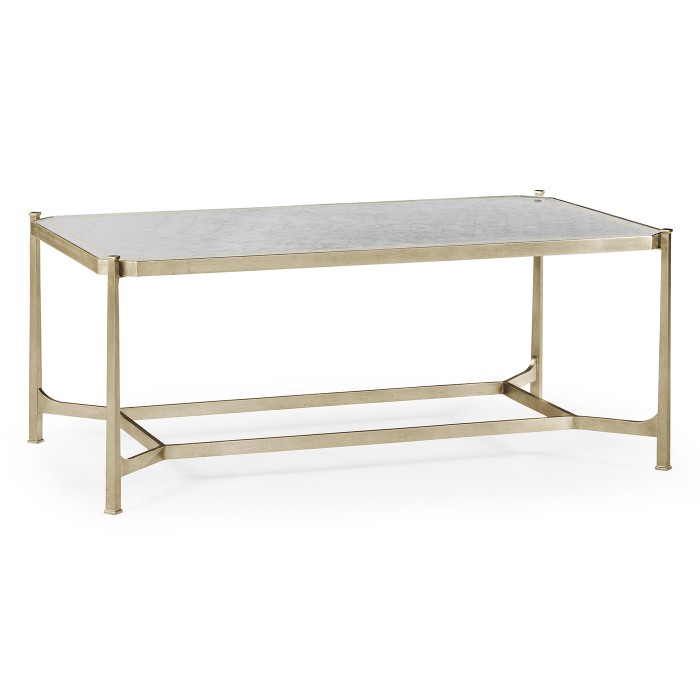 Églomisé & Silver Iron Rectangular Coffee Table