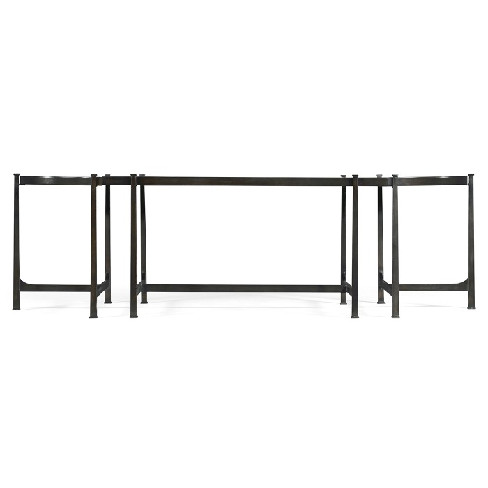 Églomisé & Bronze Iron Bunching Tables