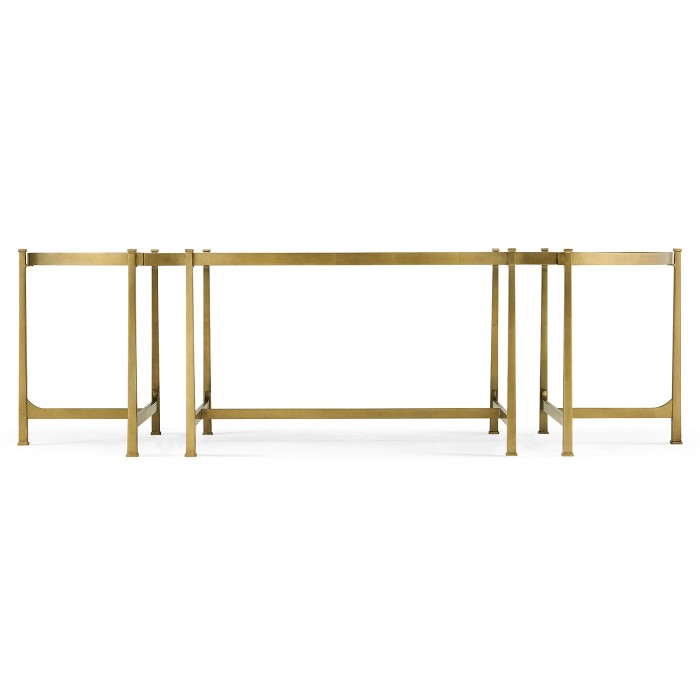 Églomisé & Gilded Iron Bunching Tables