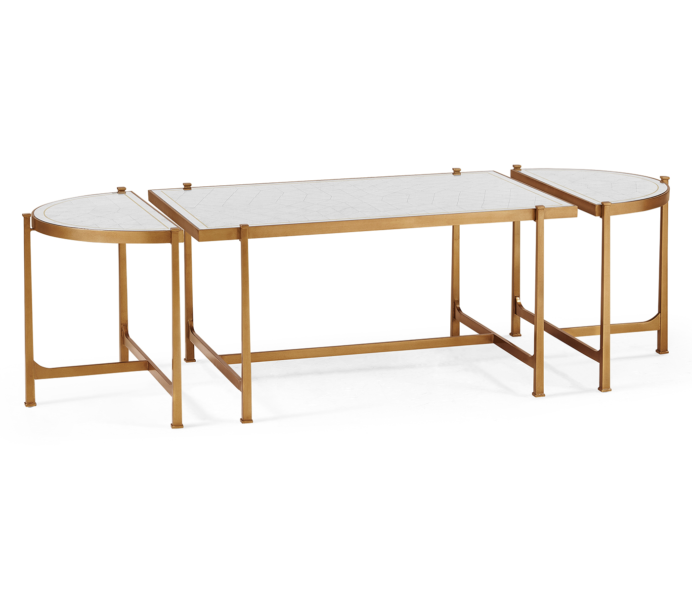 Églomisé & Gilded Iron Bunching Tables