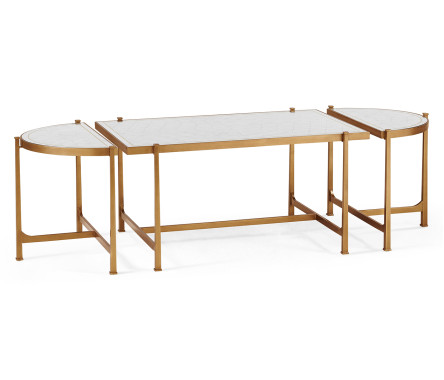 Églomisé & Gilded Iron Bunching Tables