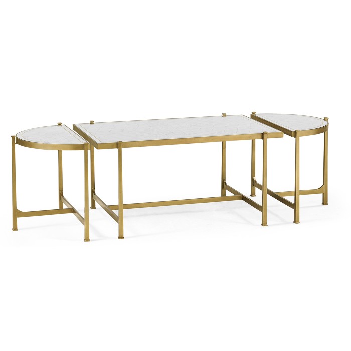 Églomisé & Gilded Iron Bunching Tables