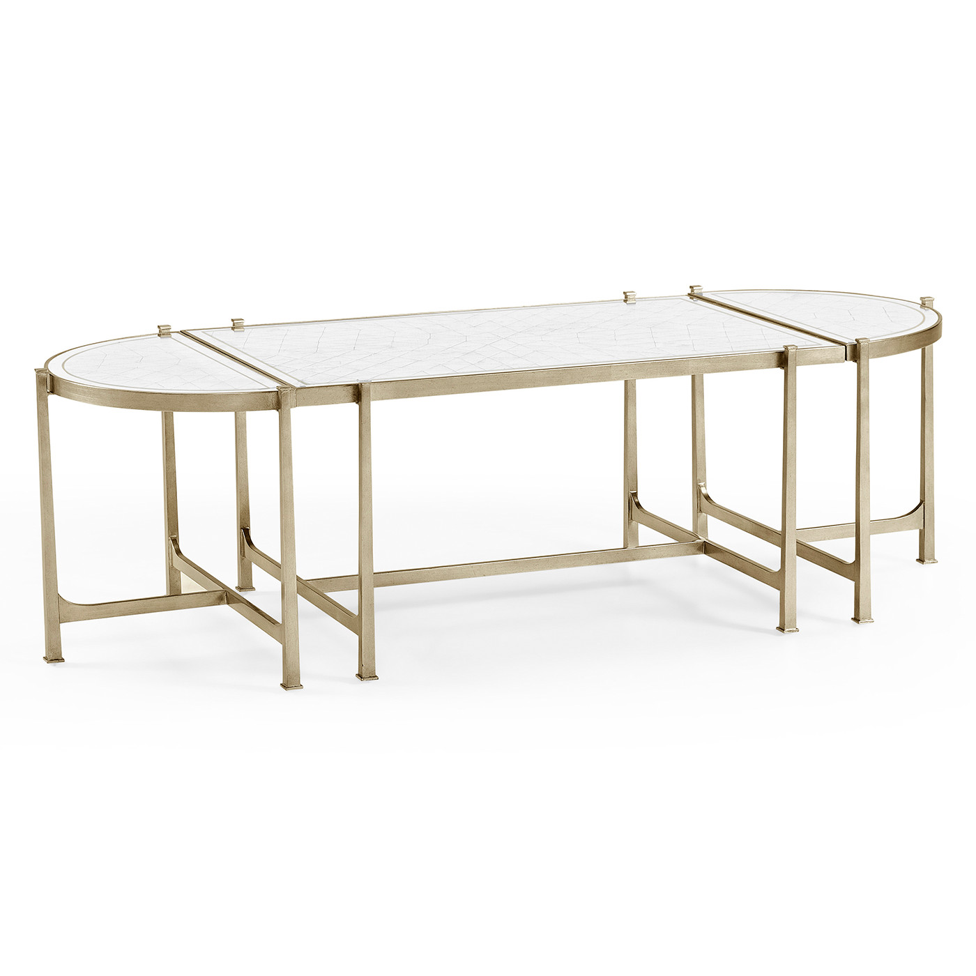 Églomisé & Silver Iron Bunching Tables