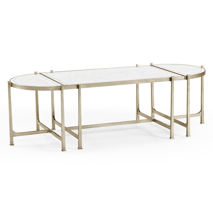 Églomisé & Silver Iron Bunching Tables