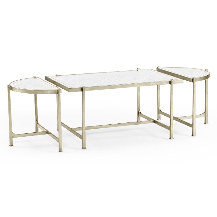 Églomisé & Silver Iron Bunching Tables