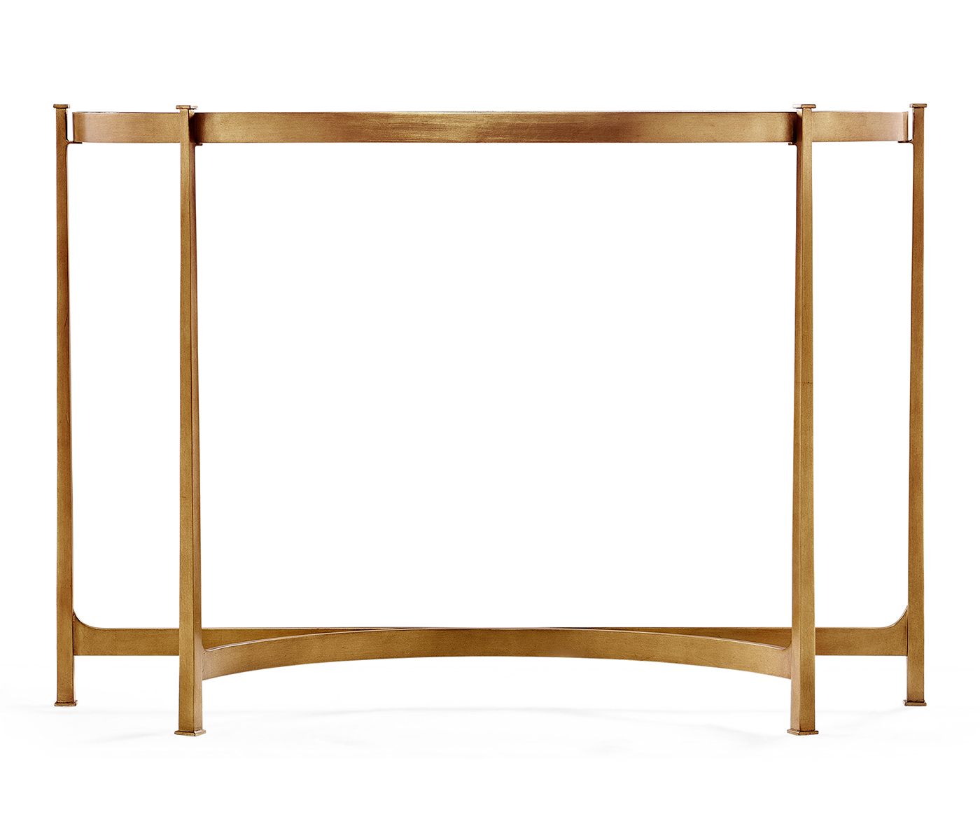 Large Églomisé & Gilded Iron Demilune Console 
