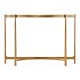 Large Églomisé & Gilded Iron Demilune Console