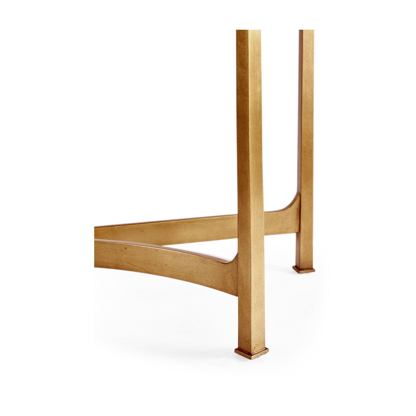 Large Églomisé & Gilded Iron Demilune Console 