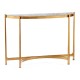Large Églomisé & Gilded Iron Demilune Console