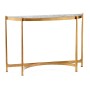 Large Églomisé & Gilded Iron Demilune Console