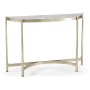 Large Églomisé & Silver Iron Demilune Console