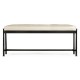 Bronze Iron & Cream Leather Bench