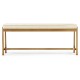 Gilded Iron & Cream Leather Bench