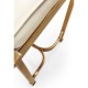 Gilded Iron & Cream Leather Bench
