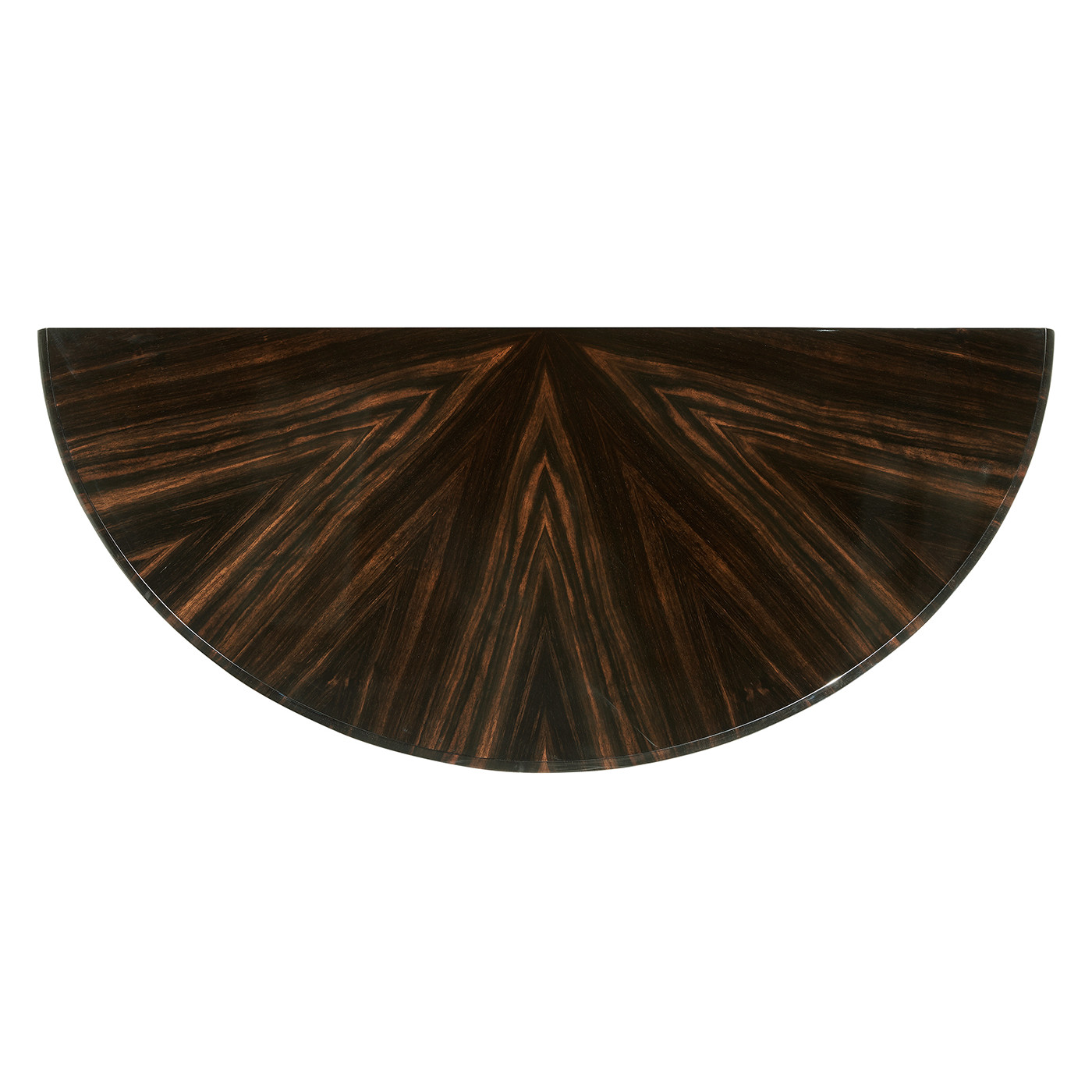 Small Demilune Art Deco Macassar Ebony High Lustre Console Table
