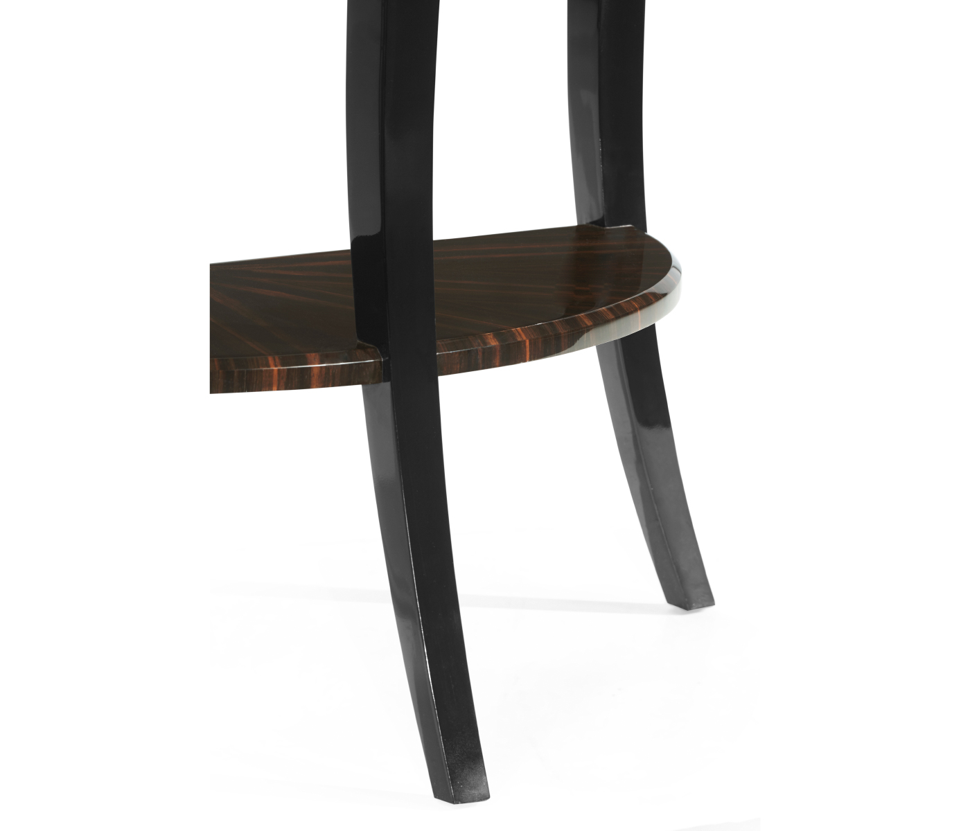 Small Demilune Art Deco Macassar Ebony High Lustre Console Table