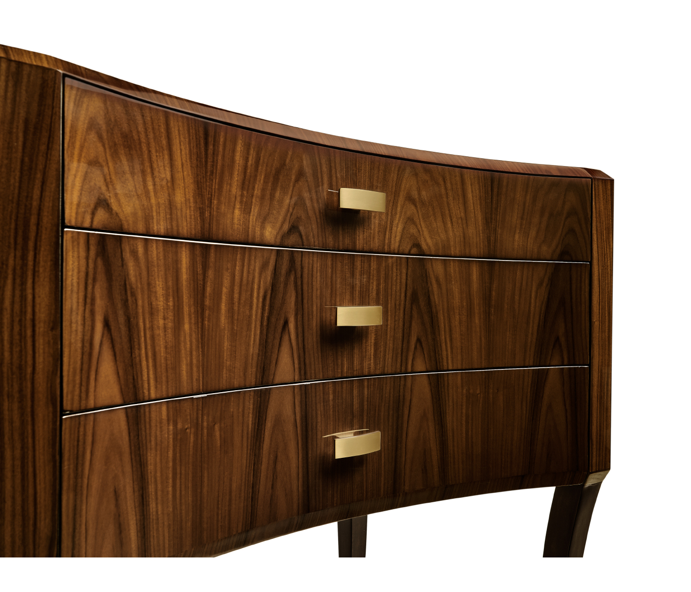 Art Deco High Lustre Curved Chest of Drawers