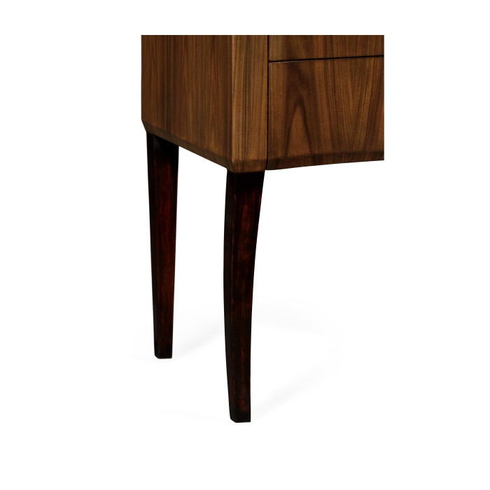 Art Deco curved chest of drawers with stainless steel handles (Satin)