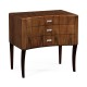 Art Deco curved chest of drawers with stainless steel handles (Satin)