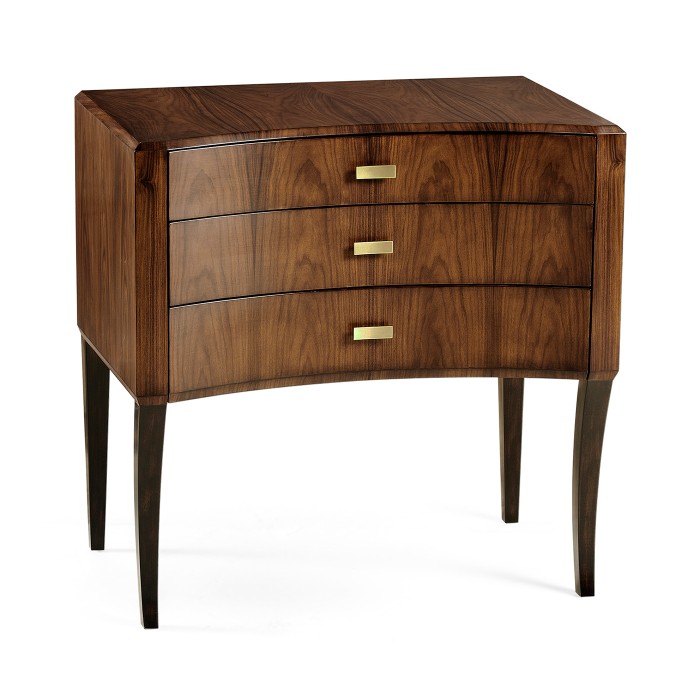 Art Deco Satin Curved Chest of Drawers