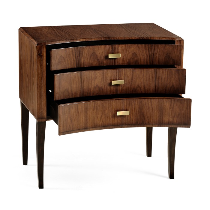 Art Deco Satin Curved Chest of Drawers