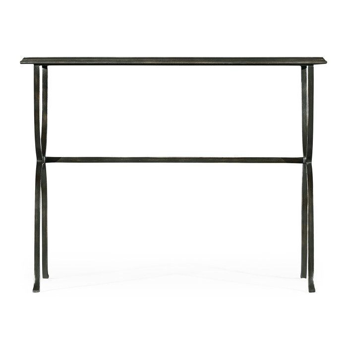 Églomisé & Bronze Iron Horseshoe Console