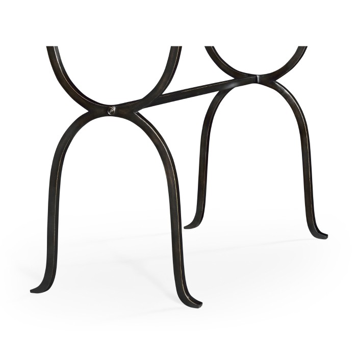 Églomisé & Bronze Iron Horseshoe Console
