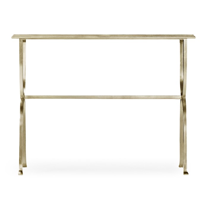Églomisé & Silver Iron Horseshoe Console