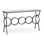 Églomisé & Bronze Iron Circles Console