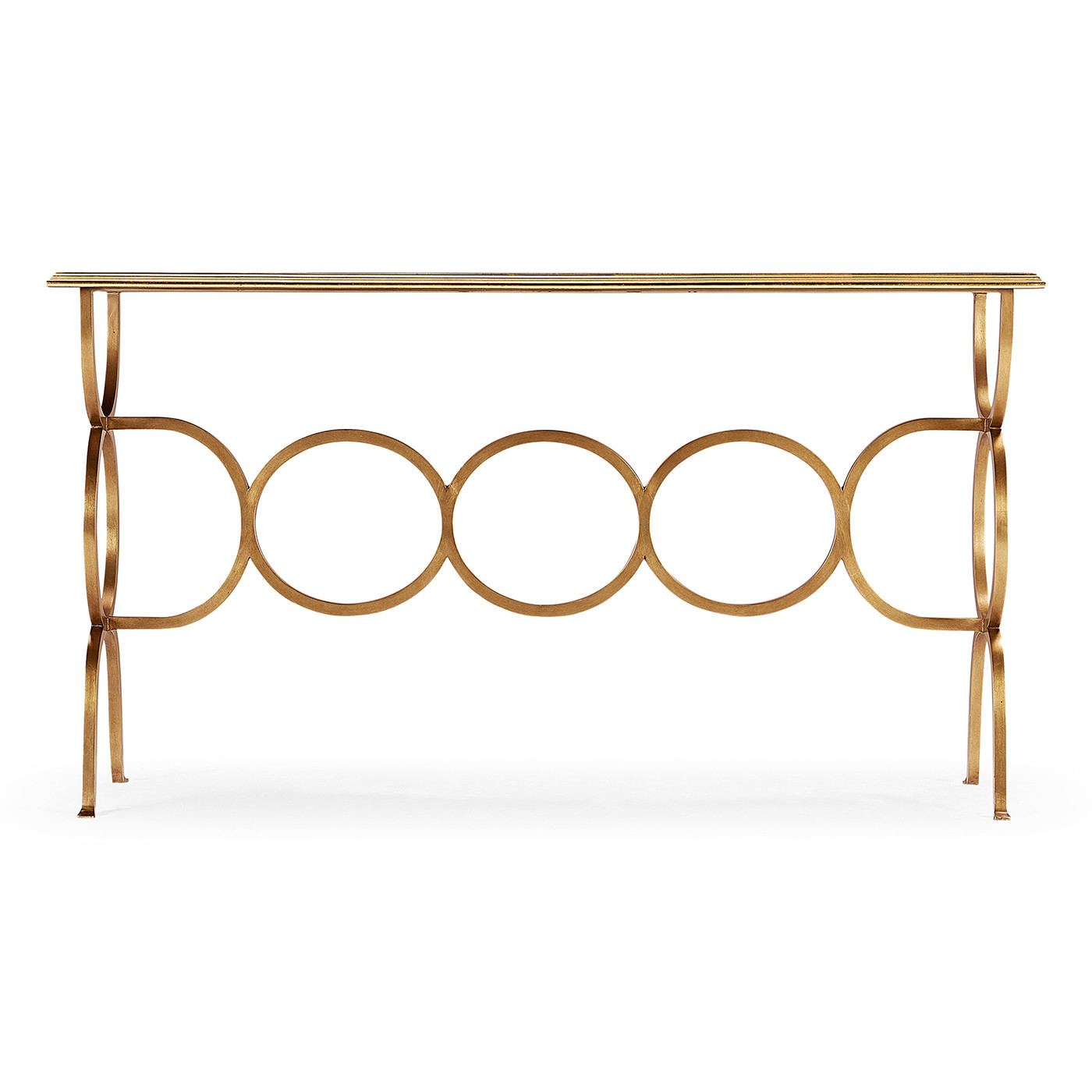 Églomisé & Gilded Iron Circles Console