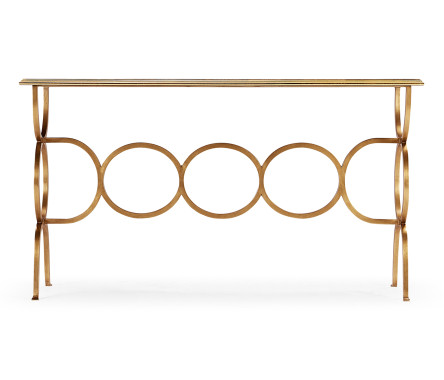 Églomisé & Gilded Iron Circles Console