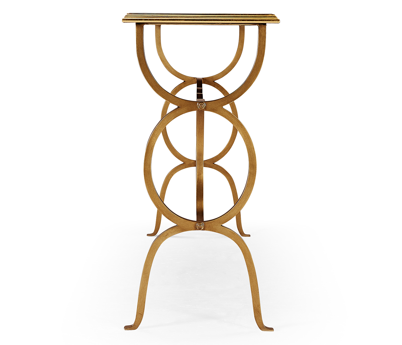 Églomisé & Gilded Iron Circles Console