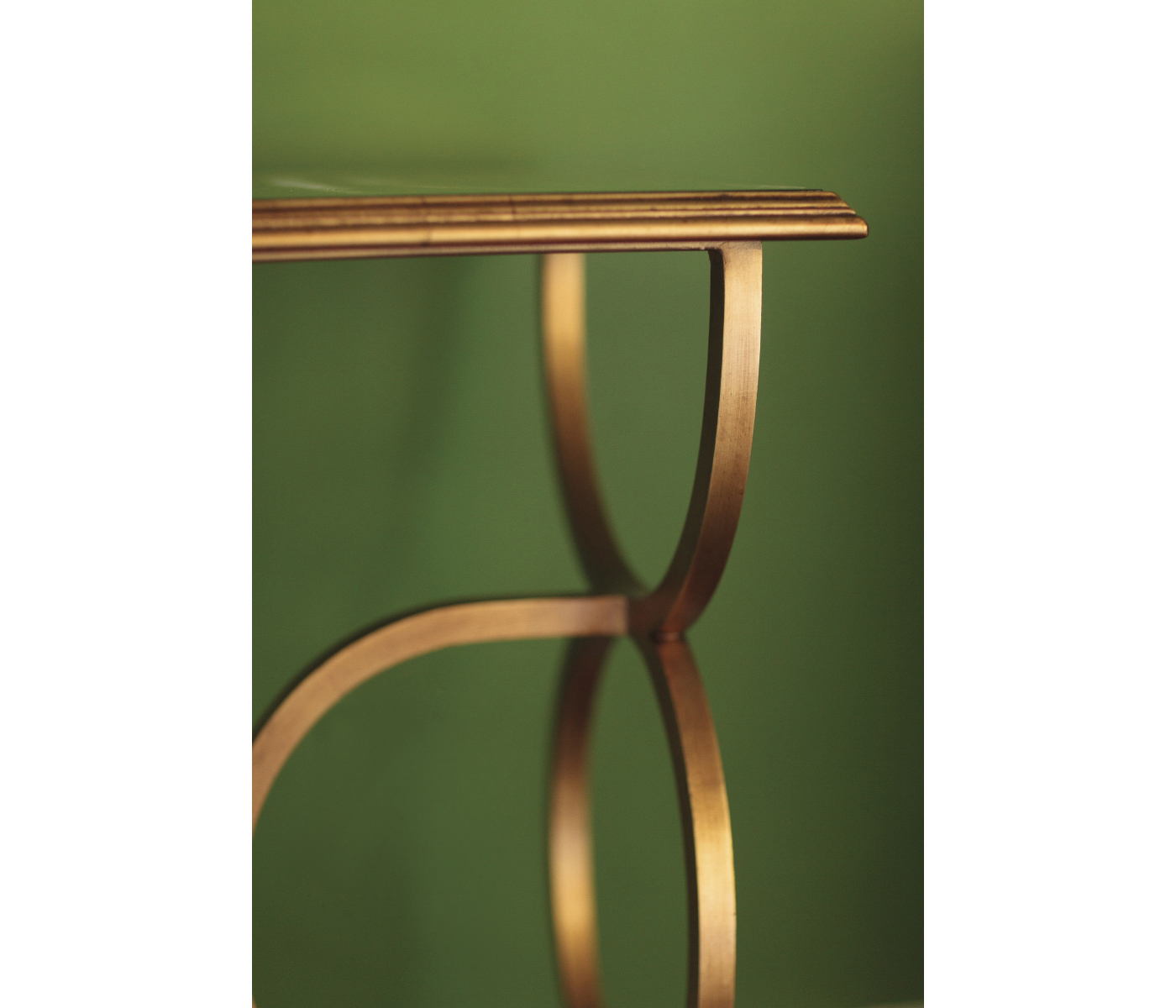Églomisé & Gilded Iron Circles Console