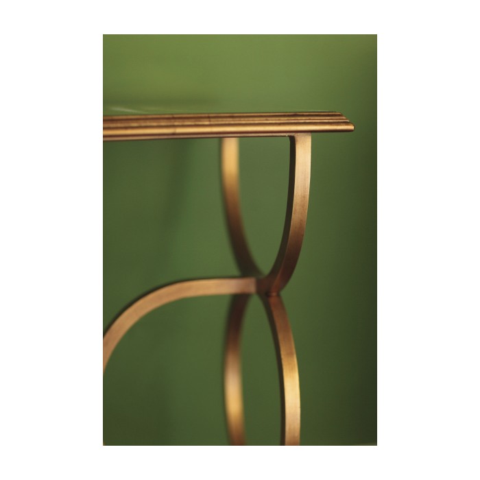 Églomisé & Gilded Iron Circles Console